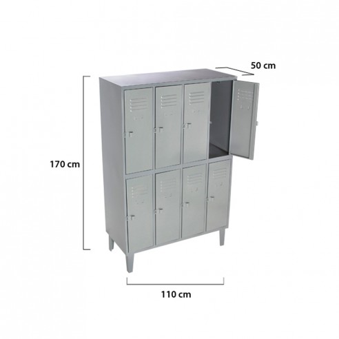 LOCKERS METALICO 4 CUERPO DOBLE