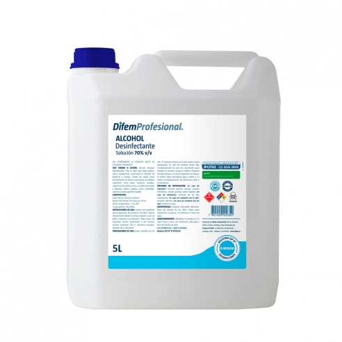 ALCOHOL DESINFECTANTE 70% 5 LT. DIFEM