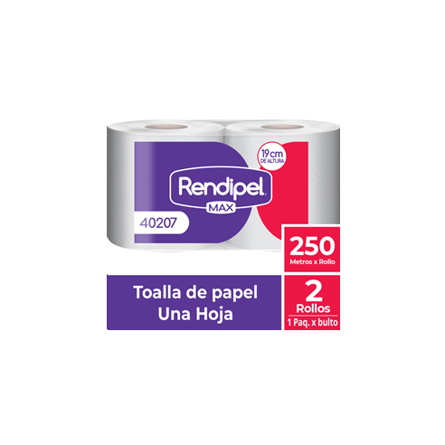 TOALLA PAPEL JUMBO 2X250 MT. RENDIPEL...
