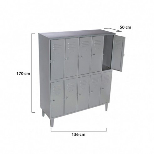 LOCKERS METALICO 5 CUERPO DOBLE